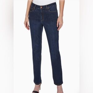 Jones New York Lexington Straight Women 8P Blue Jeans Casual Denim Dark Wash New